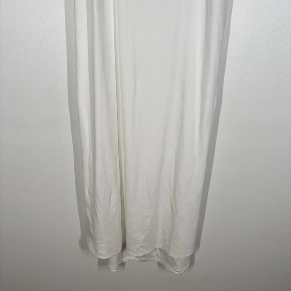Lululemon Women 6 White Athleisure Stretch Pima Cotton Open-Back Midi Dress NWT